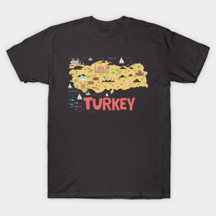 Turkey Illustrated Map T-Shirt